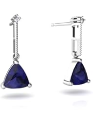 Genuine Sapphire 14kt White Gold Earrings