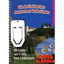 Die beliebtesten deutschen Volkslieder DIN A4 im Ringeinband (+2 CD's) inkl. praktischer Notenklammer - 80 Lieder in gro&szlig;er Schrift zum H&ouml;ren, Singen, Mitsingen, Musizieren f&uuml;r Gesang, Gitarre, Keyboard und Akkordeon (Ringbindung DIN A4) (Noten/Sheetmusic)