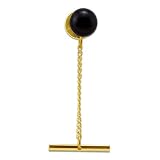 Black Coral Tie Tack In 14k Yellow Gold