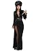Sexy Elvira Halloween Costume Grand Heritage Long Black Gown Gothic Vampire Halloween Costume