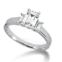 14K White Gold Engagement Ring - 1.10CT Emerald Cut Diamond Ring(H-I Color, I1 Clarity), All Sizes Available