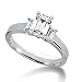 14K White Gold Engagement Ring - 1.10CT Emerald Cut Diamond Ring(H-I Color, I1 Clarity), All Sizes Available