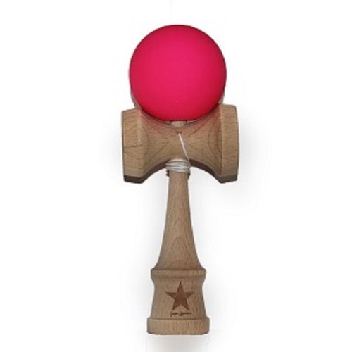 1 X Pink Rubberized Super Kendama, Super Sticky, Free String