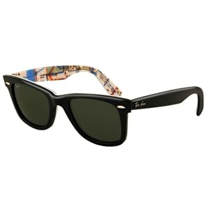 Ray-Ban Sunglasses Designer Fashion AUTHENTIC Unisex Colorize Wayfarer Black - Metro Text G-15 XLT...