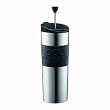 Bodum Insulated Stainless-Steel Travel French Press Coffee and Tea Mug, 0.45-Liter, 15-Ounce, Black