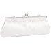 Special Occasions Satin Clutch w/ Scroll Beading and Clear Beaded Handle Clutches