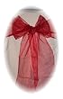 10 Sheer Organza Sashes - Chair Cover Decor - Wedding/Shower/Party Sash - Red