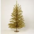 18" Sparkling Gold Retro Tinsel Table Top Christmas Tree - Unlit