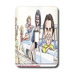 Londons Times Funny Panel Hollywood Cartoons - Tom Cruises Hollywood Blvd. - Light Switch Covers - single toggle switch