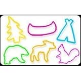 Pack of 24 CAMP WIG WAM Shaped Rubber Bands Glow -In-The-Dark