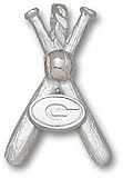 Georgia Bulldogs G Baseball Bats Pendant - Sterling Silver Jewelry