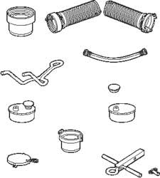 Barker Mfg. 11942 3 Threaded Straight Sewer Hose Adapter