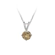 Sterling Silver 1/4 Ct. TDW Champagne Diamond Solitaire Pendant, 18