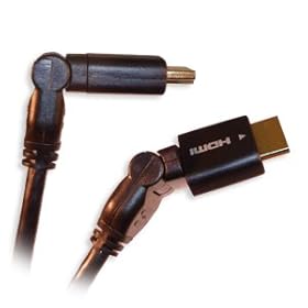 High Speed HDMI Cable with Ethernet, Swivel HDMI A Male Connectors on Both Ends, Black 2 Meter (6 Ft.), Gold Plated Connectors