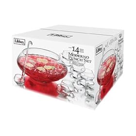 14 pc Moderno Punch Bowl Set by Libbey