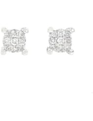 Ladies 14K White Gold 0.68Ct Round Cut Diamond On All Sides Designer Stud Earrings 7MM