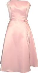 Strapless Fit-and-Flare  Polyester/Satin Homecoming Dress/Bridesmaid Dress  With a Bow(s)