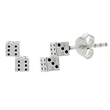 Sterling Silver Small Las Vegas Casino Dice Stud Earrings