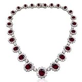 Pretty Woman Necklace & Earrings Ruby RED Set with...