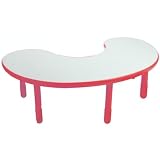 20 Tall Kidney Shaped Baseline Table (Coral Red) (20H x 38W x 65D)