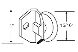 Oval Edge 15/16 Nylon Roller with Nylon Bracket for Tub Master Folding Shower Doors - One Roller with Bracket