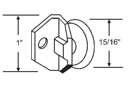 Oval Edge 15/16 Nylon Roller with Nylon Bracket for Tub Master Folding Shower Doors - One Roller with Bracket