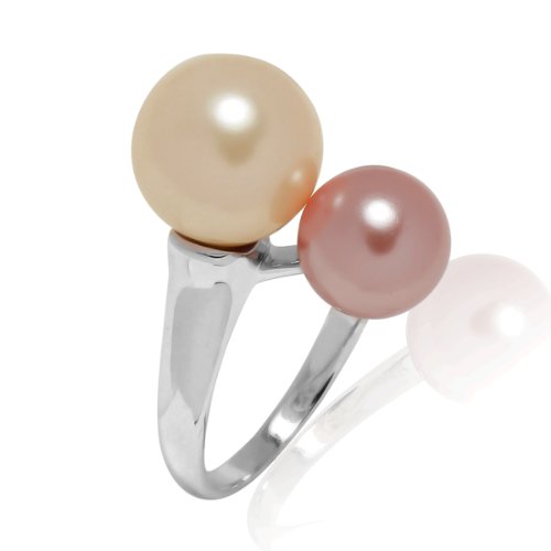Valero Pearls Perldor Damen-Ring Sterling Silber Sdsee-Muschelkernperlen altrosa / apricot Preisvergleich