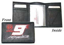 Kasey Kahne Embroidered Leather Tri-Fold Wallet - NASCAR Sports Merchandise