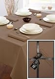 100% Cotton 54in x 70in Mocha Tablecloth and 4 Napkin Set
