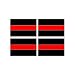 Thin Red Line Decal - Sheet of 4 - Firefighters Fireman - Window Bumper Laptop Stickers