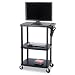 Mobile AV Adjustable TV Cart, Heavy Gauge Plastic, 39-1/2 x 24d x 55-1/2h, Black
