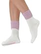Betsey Johnson Cream Crew Socks Pink Lurex Ruffles Pink Heart Betsey Logo