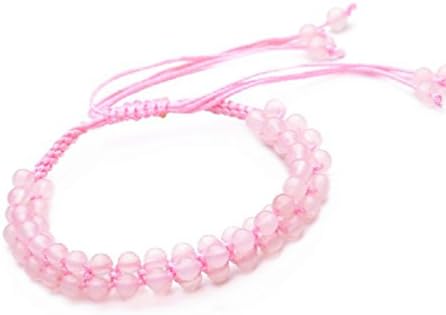 Feng Shui Handmade Rose Quartz Bracelet for Love (with a Gift Pouch)