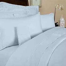 Solid Blue 550 Thread Count Full/Queen Size Duvet Cover Set 100 % Egyptian Cotton with matching pillow shams