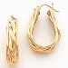 Jewelry : 14k Polished 6.5mm Twisted Oval Tube Hoop Earrings