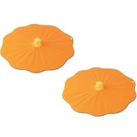 Charles Viancin Orange Pumpkin Lids Set of 2, 4'