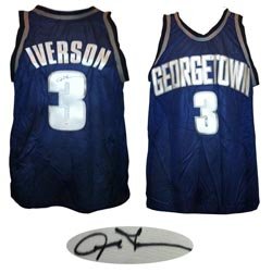Signed Allen Iverson Georgetown Hoyas Jersey JSA COA Arguably the most popular player in Georgetown basketball history. Iverson became the #1 Draft Pick of the 76ers. He was the star of the 76ers for many years. Known as 