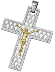Joyas Alternativas™ Stainless Steel & CZ Crucifix Pendant