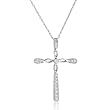 1/6ctw Round Brilliant Diamond Cross Pendant in 14k White Gold (GH/I1-I2)