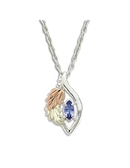 Genuine Tanzanite Black Hills Necklace with 6X3 mm Tanzanite Stone