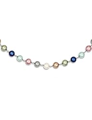 Sterling Silver & 10mm Multi-Colored Shell Pearl Necklace