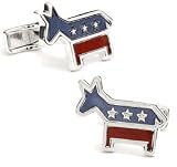 Sterling Silver Democratic Donkey Cufflinks w/ Jewelry Box