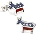 Sterling Silver Democratic Donkey Cufflinks w/ Jewelry Box