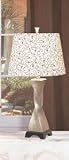 Set of 2 Table Lamps with Twist Style in Silver Finish