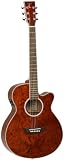 Tanglewood Super Folk Acoustic Guitar with Bubinga Top, Back & Sides, Natural Gloss Finish (TSF-CE-XB)