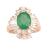 14K 2.70 CT Emerald & Diamond Ring