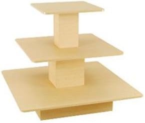 New Retails Economy Three Tier Table Square Light Maple 48"L X 48"W X 41"H