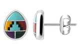 Sterling Silver Pear Turquoise Stud Earrings