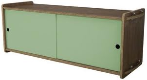 Housefish Key Modular Storage with Door, Short, Walnut and Sage Green