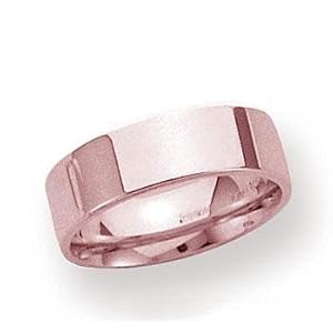 18K Rose Gold 6mm Flat Comfort Fit Wedding Band